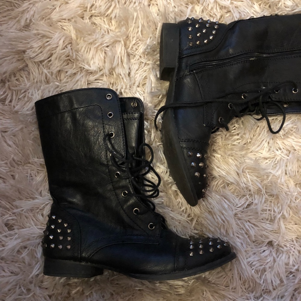 Studded Combat Boots- Women